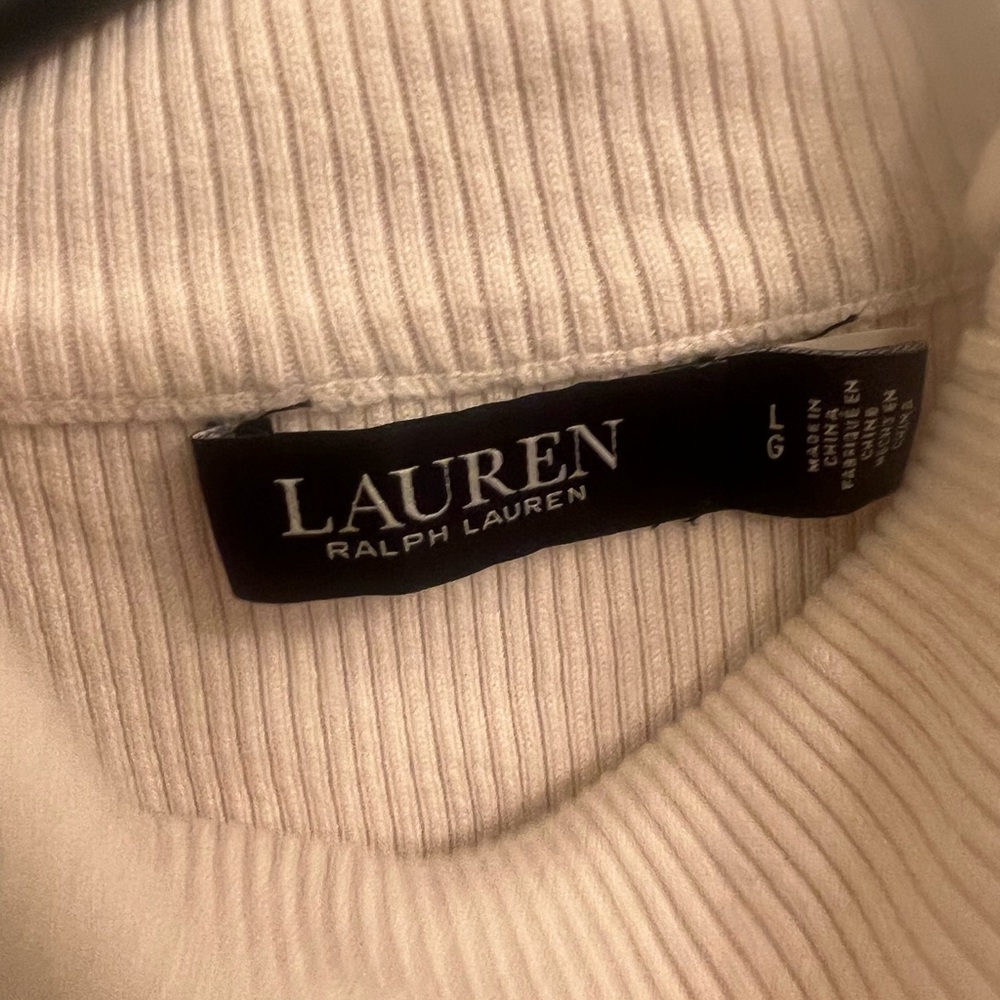 Ralph Lauren Cream Cowl Neck Sweater with Textured Knit - Picture 3 of 5